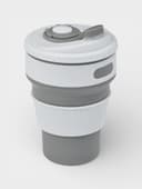 Стакан складной с крышкой Доляна «С собой», 350 мл, 8.5×14 см, серый