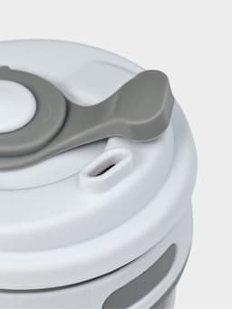 Стакан складной с крышкой Доляна «С собой», 350 мл, 8.5×14 см, серый