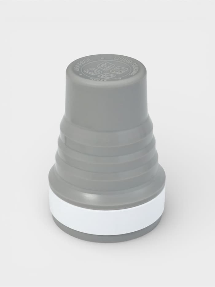 Стакан складной с крышкой Доляна «С собой», 350 мл, 8.5×14 см, серый