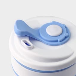 Стакан складной с крышкой Доляна «С собой», 350 мл, 8.5×14 см, голубой