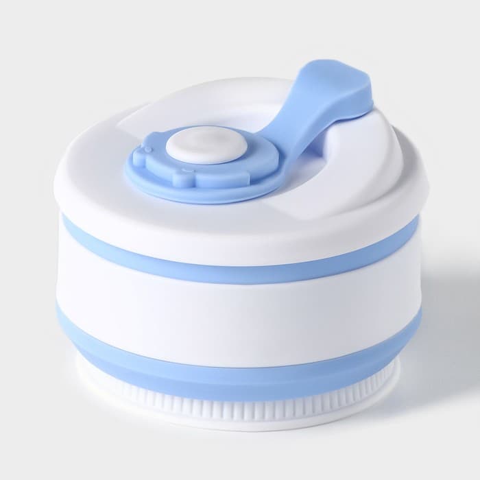 Стакан складной с крышкой Доляна «С собой», 350 мл, 8.5×14 см, голубой