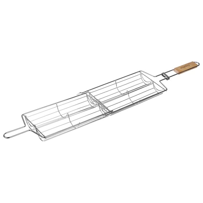 Решётка гриль для овощей Maclay, двойная, хромированная сталь, 49×14×7 см, рабочая поверхность 27×17 см