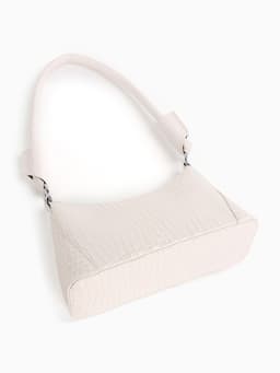 Сумка женская багет на молнии, 21.5×9×13.5 см, белая