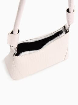 Сумка женская багет на молнии, 21.5×9×13.5 см, белая