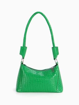 Сумка женская багет на молнии, 21.5×9×13.5 см, зелёная