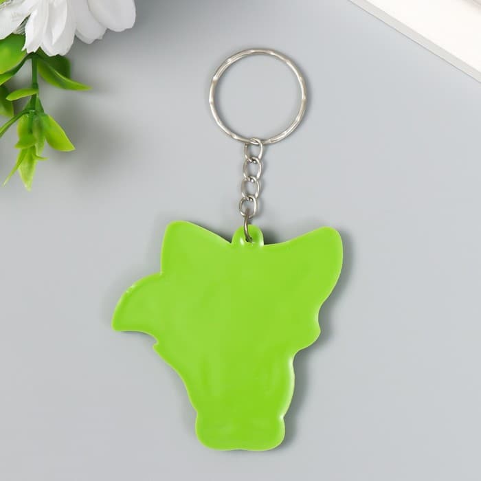 Брелок для ключей на кольце «Лисёнок с кактусом-сердечком», резина, 5.5×5.5 см