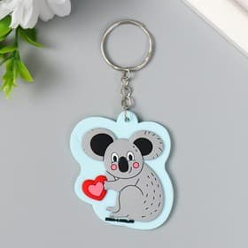 Брелок для ключей на кольце «Румяная коала с сердечком», резина, 5×5.5 см
