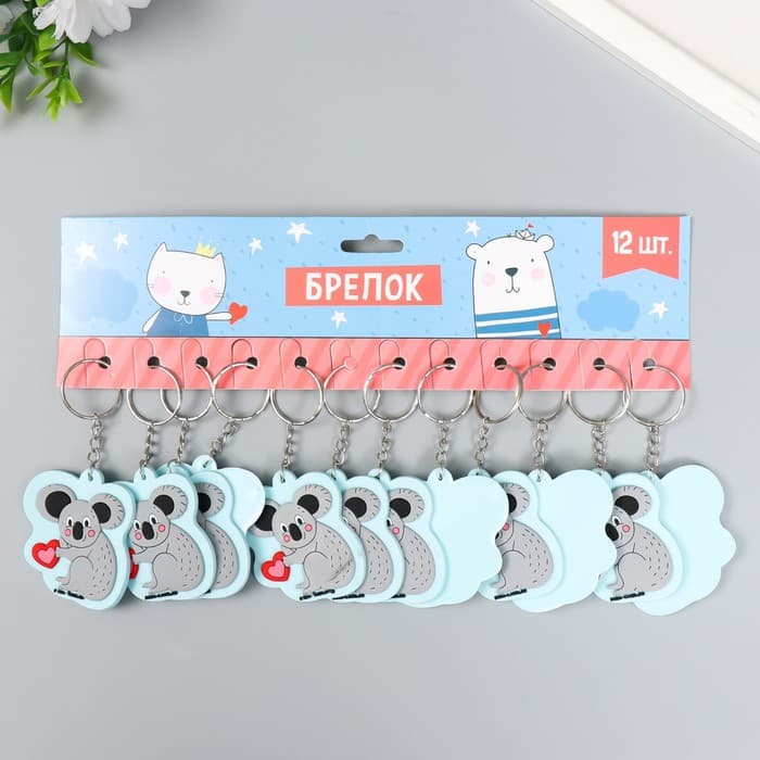 Брелок для ключей на кольце «Румяная коала с сердечком», резина, 5×5.5 см