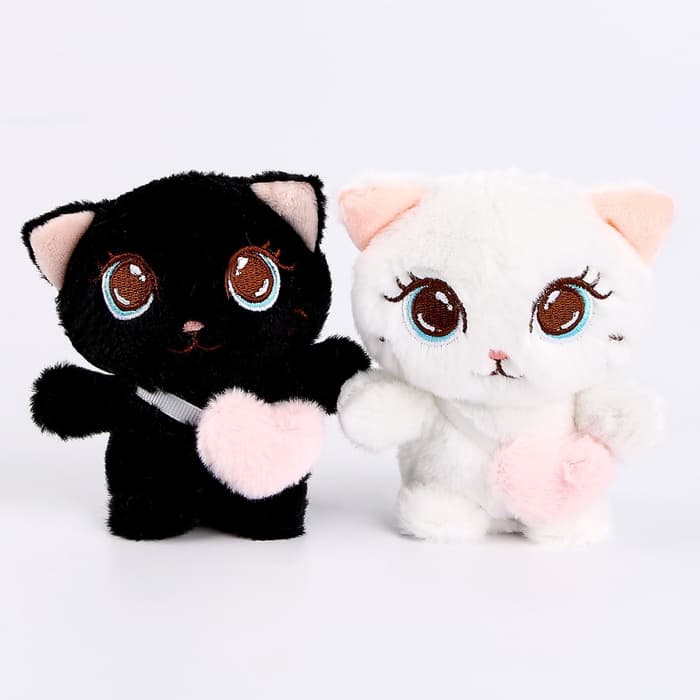 Мягкая игрушка «Кот с сердцем», 11 см, МИКС