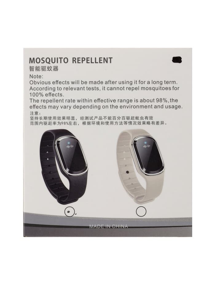 Браслет - отпугиватель комаров LRI-01, ультразвуковой, наручный, 10 м², АКБ, 40 мАч, чёрный