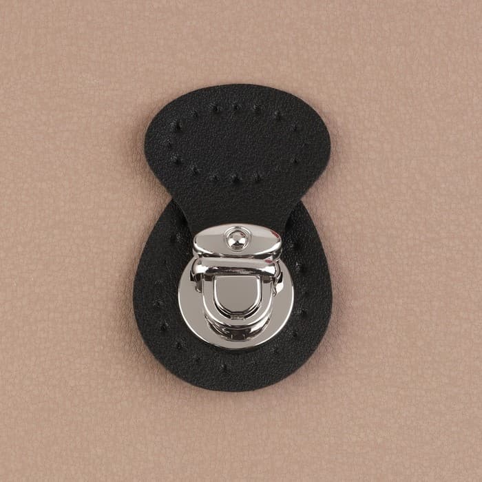 Застёжка для сумки, пришивная, 6×4 см, цвет чёрный, серебряный