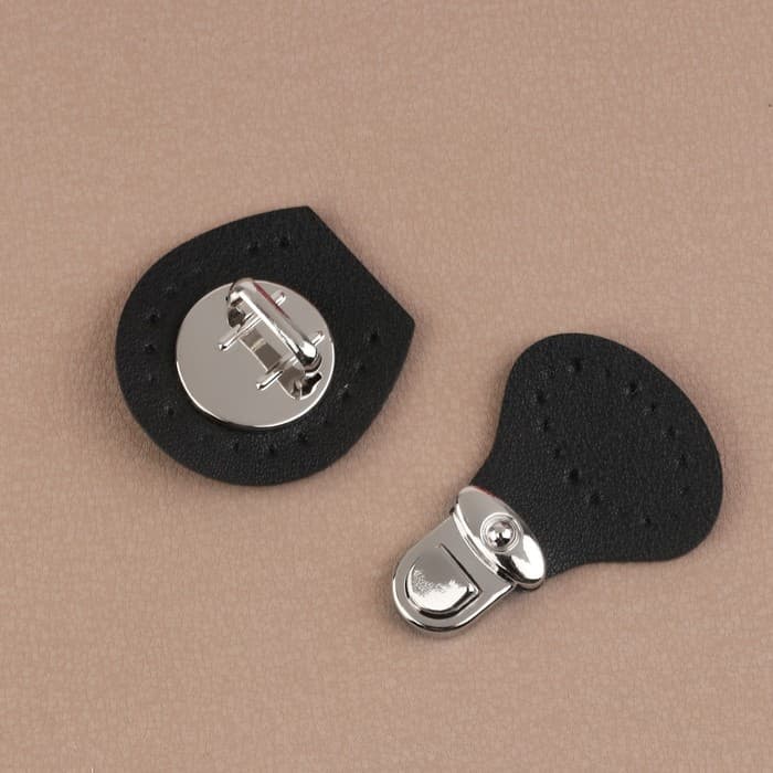 Застёжка для сумки, пришивная, 6×4 см, цвет чёрный, серебряный