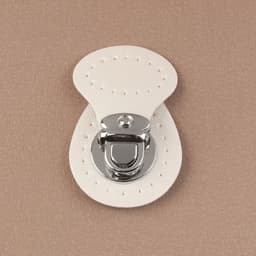 Застёжка для сумки, пришивная, 6×4 см, цвет белый, серебряный