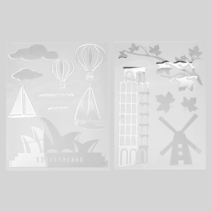 Наклейка интерьерная зеркальная «Путешествия», декор на стену, 31.5×41 см, МИКС