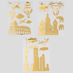 Наклейка интерьерная зеркальная «Путешествия», декор на стену, 31.5×41 см, МИКС