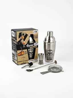 Подарочный набор барный «Крутой бармен», 5 предметов, карточки с рецептами