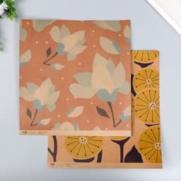 Бумага для скрапбукинга двусторонняя крафт «Цветы», плотность 180 г, 30.5×32 см