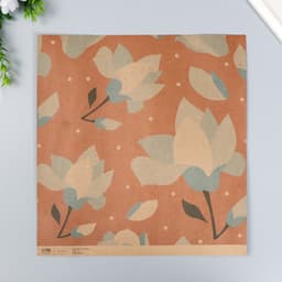 Бумага для скрапбукинга двусторонняя крафт «Цветы», плотность 180 г, 30.5×32 см