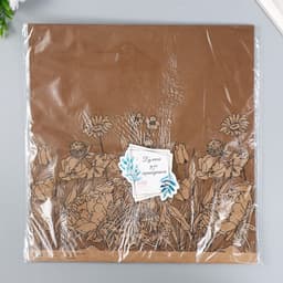 Бумага для скрапбукинга двусторонняя крафт «Какао и цветы», плотность 180 г, 30.5×32 см