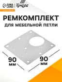 Ремкомплект для мебельной петли ТУНДРА, пластина 9×9 см