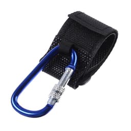 Крючок карабин для сумок на коляску, на липучке, синий