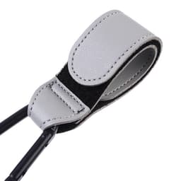 Крючок карабин для сумок на коляску, на липучке, экокожа, серый