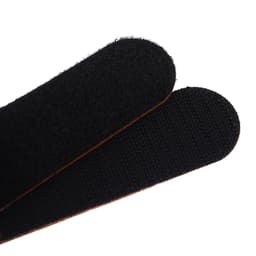 Крючок карабин для сумок на коляску, на липучке, экокожа, коричневый