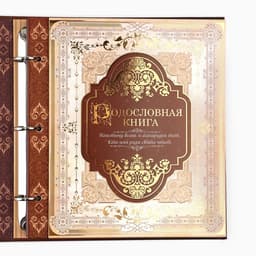 Родословная книга с рамкой под фото «Семейная», 21.5×23.7 см