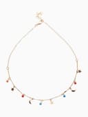 Чокер «Полумесяц», цветной в золоте, 35 см