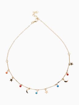 Чокер «Полумесяц», цветной в золоте, 35 см