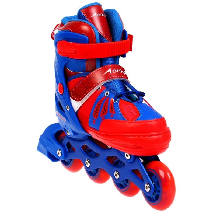 Роликовые коньки раздвижные ONLYTOP, р. 30-33, светящиеся колёса PU 64 мм