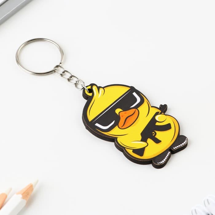 Брелок для ключей деревянный «Крутая утка», 3.8×6 см