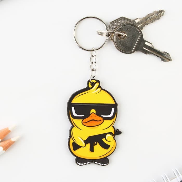 Брелок для ключей деревянный «Крутая утка», 3.8×6 см