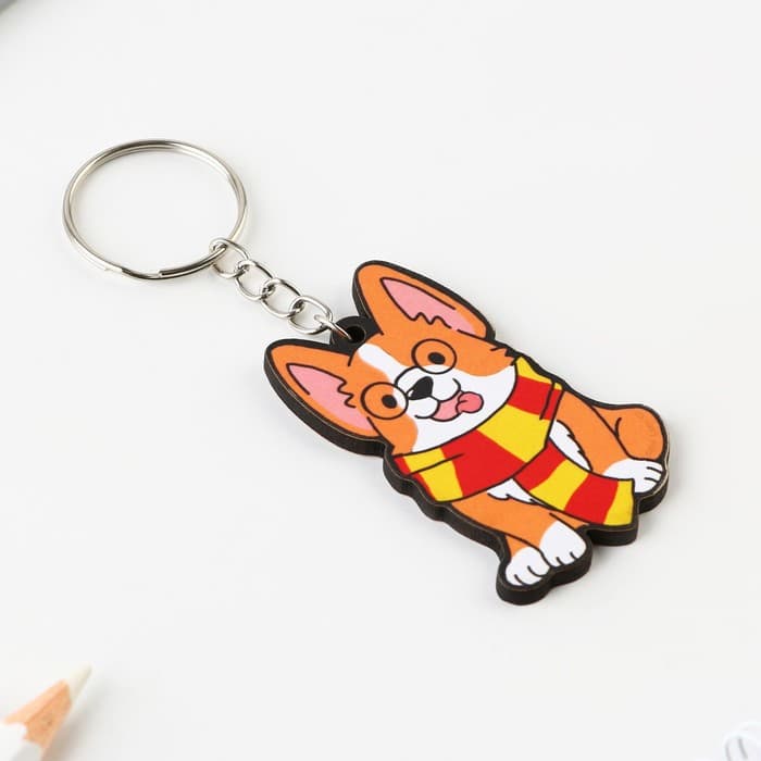 Брелок для ключей деревянный «Корги Поттер», 4.7×6 см