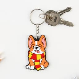 Брелок для ключей деревянный «Корги Поттер», 4.7×6 см