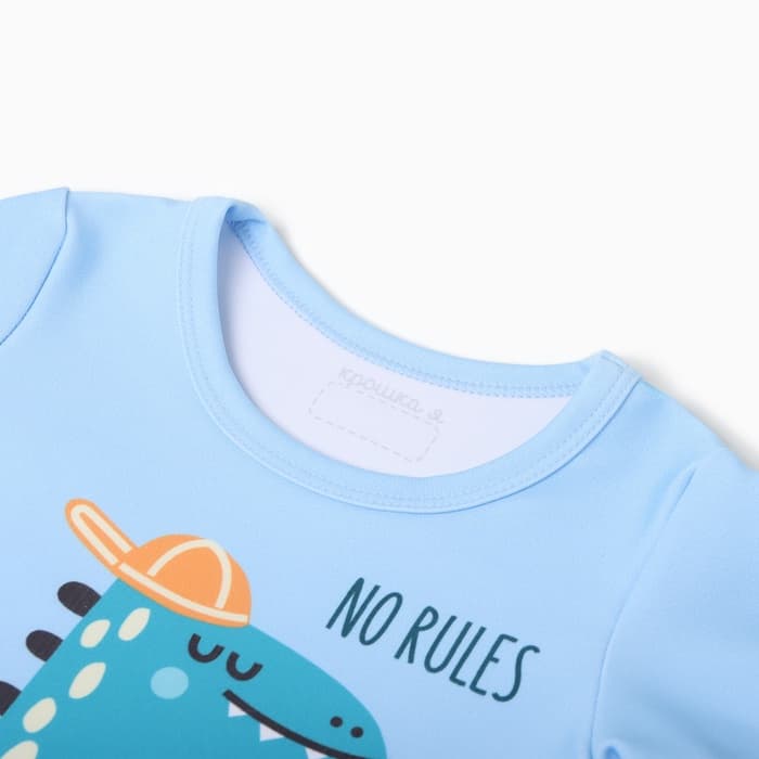 Купальник детский (лонгслив, шортики, панамка) «Крошка Я. Дино», рост 80-86 см, голубой