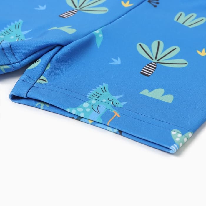 Купальник детский (лонгслив, шортики, панамка) «Крошка Я. Дино», рост 80-86 см, голубой