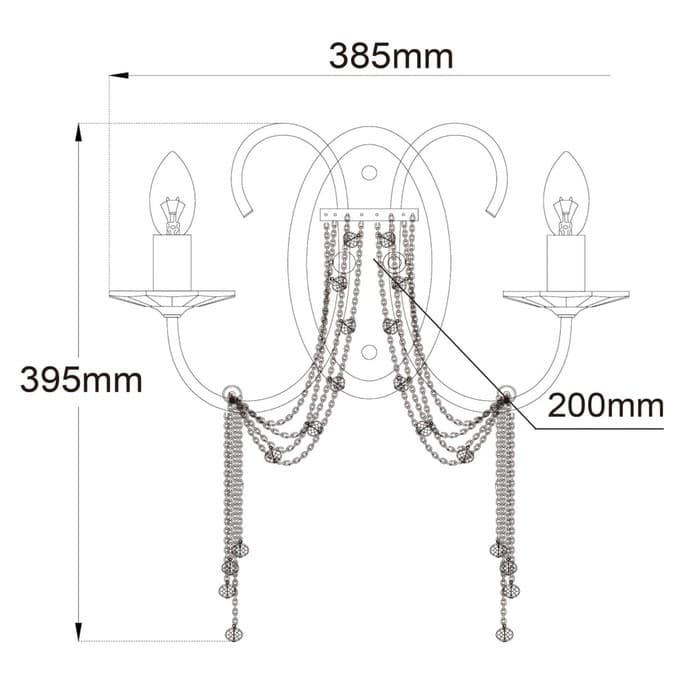 Бра «Валенсия», размер 40x20x40 см, 120Вт IP 20