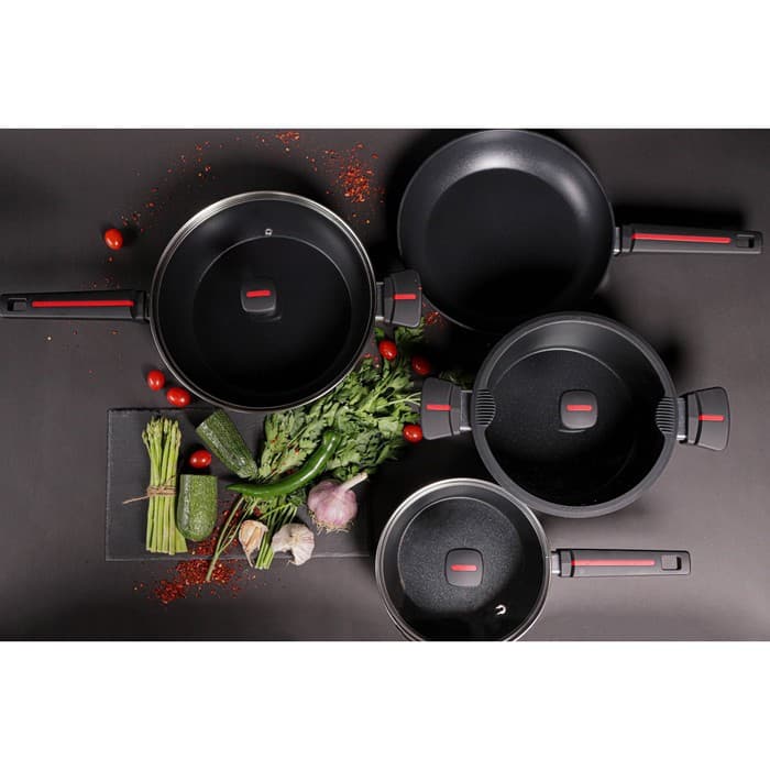 Ковш Magistro Flame, 2.3 л, d=20 см, h=8.8 см, с крышкой, антипригарное покрытие, индукция, чёрный