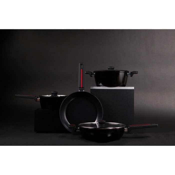 Ковш Magistro Flame, 2.3 л, d=20 см, h=8.8 см, с крышкой, антипригарное покрытие, индукция, чёрный