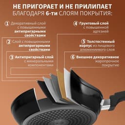 Ковш Magistro Flame, 2.3 л, d=20 см, h=8.8 см, с крышкой, антипригарное покрытие, индукция, чёрный