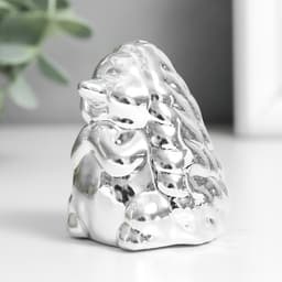 Фигурка керамика «Ёжик», серебро, 5×4.5×6.7 см