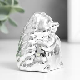 Фигурка керамика «Ёжик», серебро, 5×4.5×6.7 см