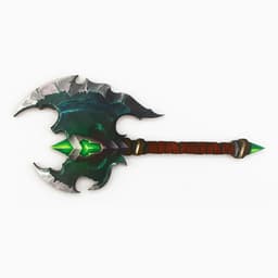 Деревянное оружие, детское сувенирное «Зеленый», топор орка, 11.9×25.6 см