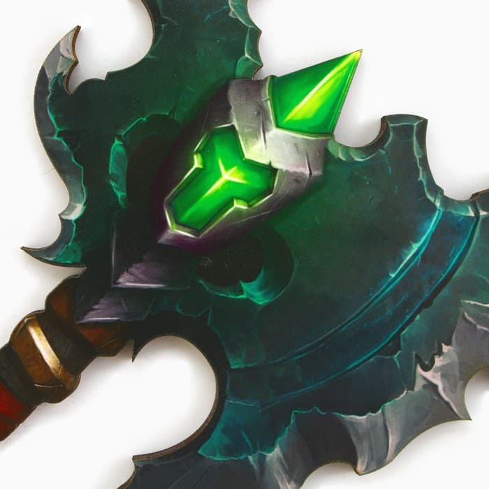 Деревянное оружие, детское сувенирное «Зеленый», топор орка, 11.9×25.6 см