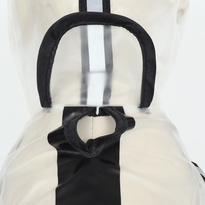 Дождевик - комбинезон для собак, размер S, ДС 26, ОГ 35, ОШ 26.5 см, вес 3-5 кг, прозрачный