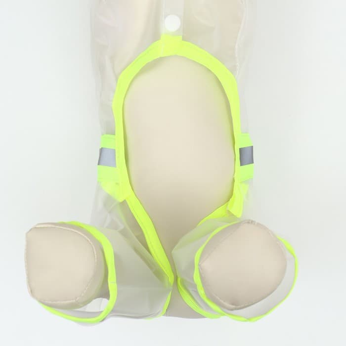 Дождевик - комбинезон для собак, размер M, ДС 30, ОГ 42 см, вес 5-8 кг, прозрачный, жёлтый