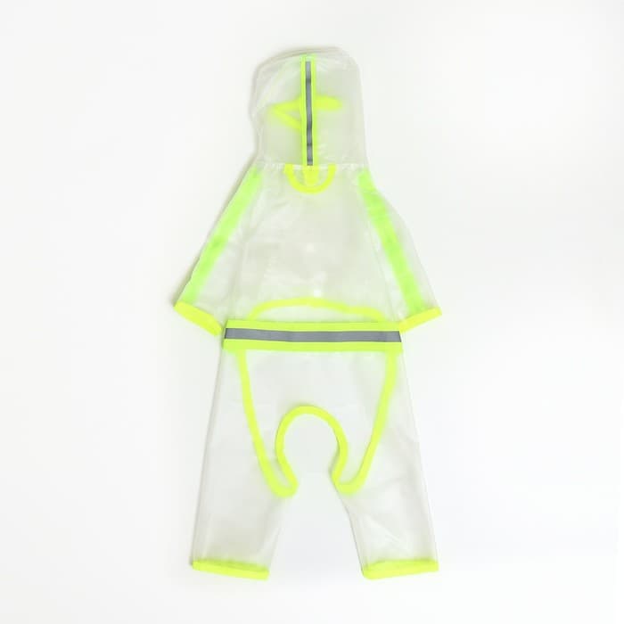 Дождевик - комбинезон для собак, размер M, ДС 30, ОГ 42 см, вес 5-8 кг, прозрачный, жёлтый
