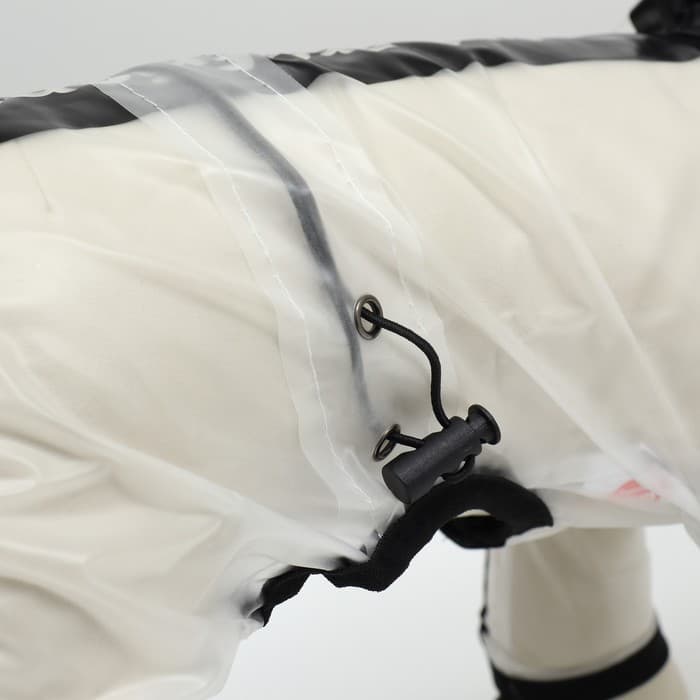 Дождевик - комбинезон для собак, размер 3XL, ДС 46, ОГ 71.5, ОШ 51 см, вес 20-26 кг, прозрачный