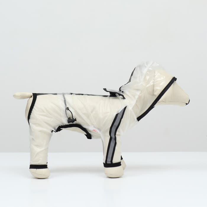 Дождевик - комбинезон для собак, размер 5XL, ДС 54, ОГ 81.5, ОШ 61 см, вес 40-50 кг, прозрачный